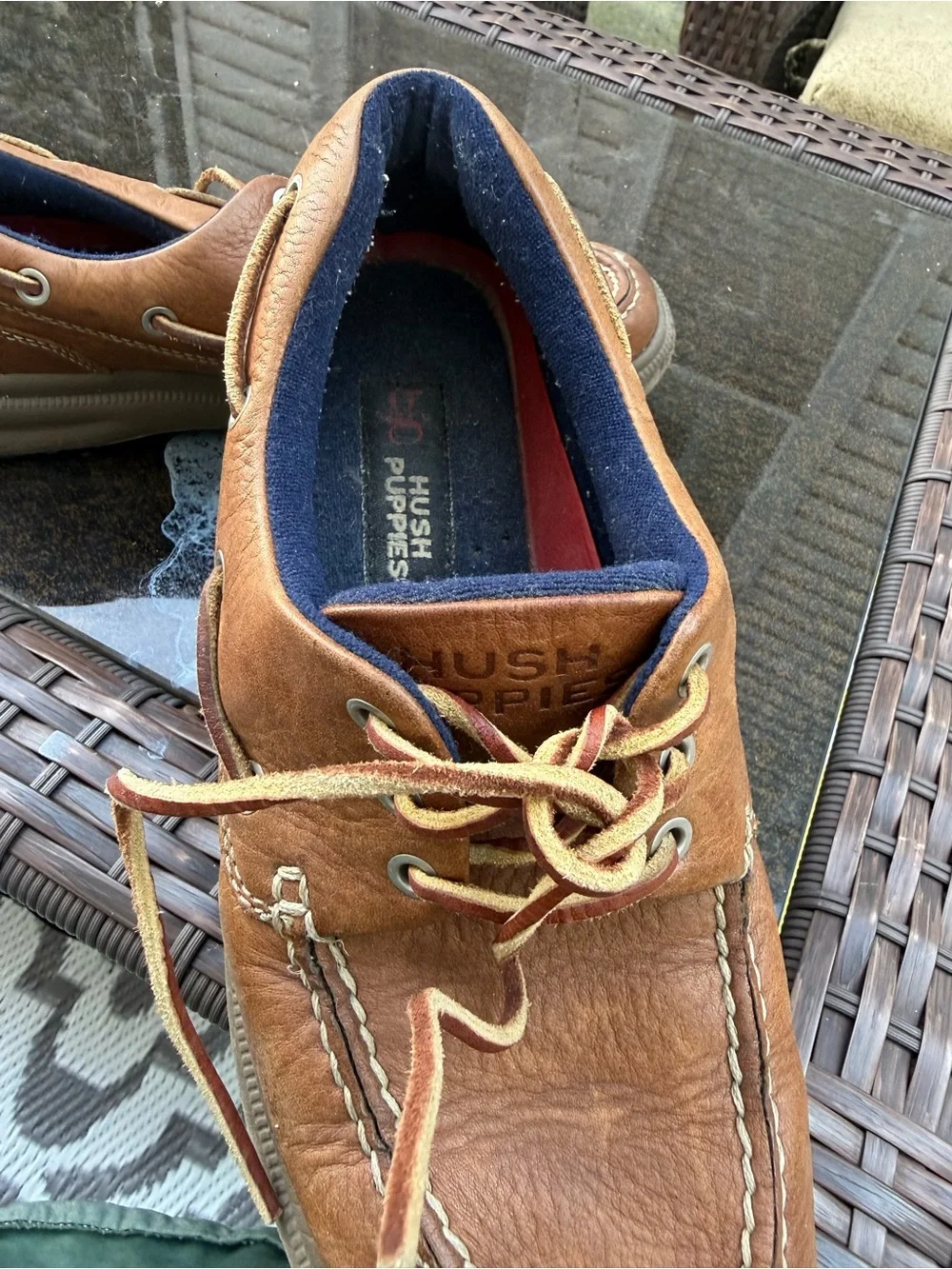 Hush Puppies Men’s Tan Leather Boat Shoes